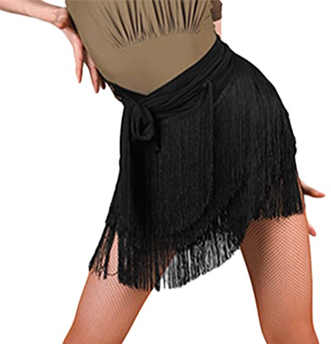 SEAUR Damen Tanzrock Latein Tango Bauchtanz Hüfttuch Fransen Rock Rumba Cha Cha Samba Ballsaal Tanzkleid