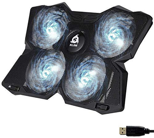 KLIM Wind Laptop Kühler - Mehr als 500 000 verkaufte Einheiten - NEU - Cooling Pad - USB Powered - Stabil und leise - 4 Lüfter - Laptop Cooler Für PC, Mac, Xbox, PS4-15-17 Zoll - Weiß