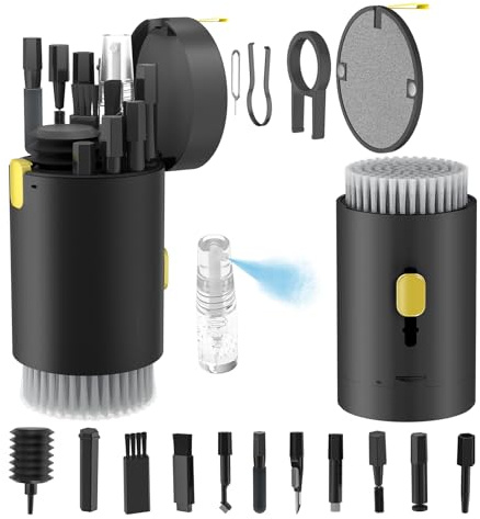 Tastatur Reinigungsset, 20 in 1 Screen Cleaner Kit Handy, Tastaturreiniger mit Bürste Keyboard Cleaner, Laptop Cleaner for Tablet, Computer, PC-Monitor, Kamera-Schwarz