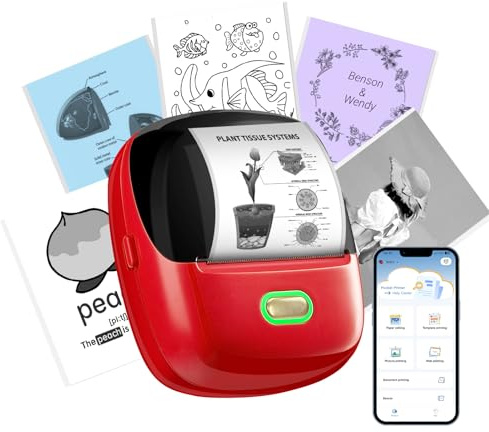 ORGSTA S002 etikettendrucker selbstklebend etikettiergerat Bluetooth | 300 DPI Etikettiermaschinen Beschriftungsgerät Ettikettiergeraet Label Printer Sticker Maker