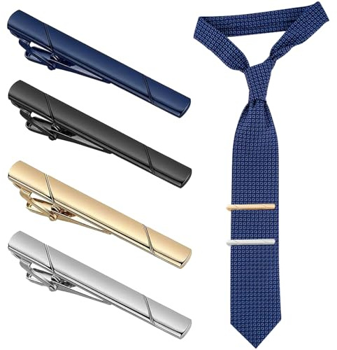 4 Stück Krawattennadel,Krawattenklammer,Krawattennadeln Für Herren | Krawattennadel Silber,Krawattennadel Feuerwehr,Herren Krawattennadel,Klassischer Business-Stil,Für Valentinstag,Meeting,Vera