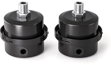 Bwintech 2 Stück Luftkompressor Schalldämpfer 3/8 Gewinde Schwarzer Metall Ansaugfilter Schalldämpfer für öllosen Luftkompressor