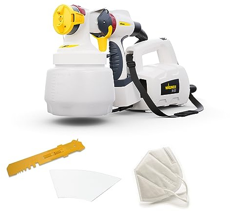 WAGNER Farbsprühsystem W 450 für Wand- und Latexfarben im Innenbereich, 15 m²-10 min, Behälter 1300 ml, 460 W, Schlauch 1,8 m