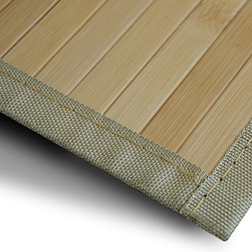 casa pura Bambusteppich Marigold | für Bad und Wohnzimmer | natürlich wohnen Bambus | Bambusmatte in vielen Größen (90x120 cm)