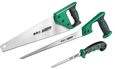 Brüder Mannesmann Sägen-Set 3-tlg., mit ergonomischem 2-Komponenten-Griff und langlebigen Manganstahl-Klingen, für Holz und Metall, ideal für Heimwerker und Profis | M30115