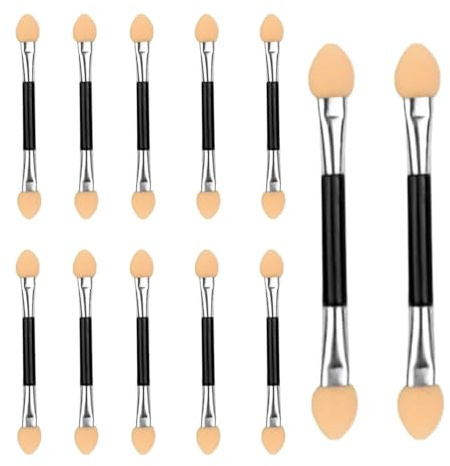 Lidschatten Pinsel, 12 Pcs Pinschwannecke, Schwamm Lidschattenapplikator, Double Head Eyeshadow Tool