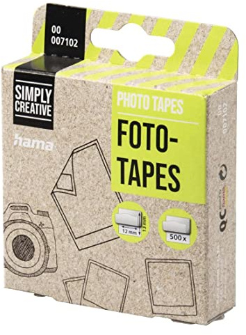 Hama Fototapes (500 Stück, 2-seitig selbstklebend, Spenderbox, säurefrei, lösemittelfrei, geeignet für Alben)