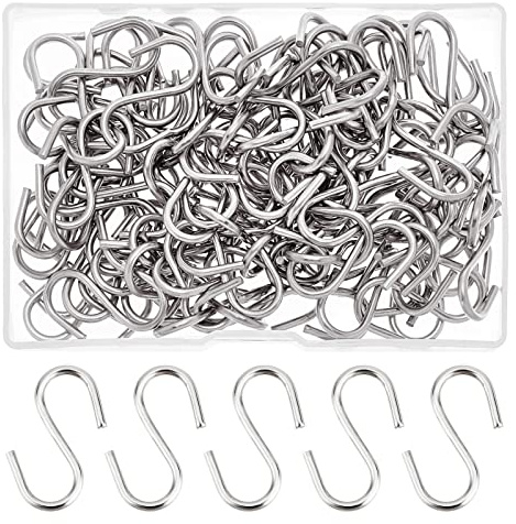 PandaHall 100 stücke 304 Edelstahl S Haken Erkenntnisse, 27mm Hängende Haken Aufhänger Silber Metall S Haken für Küche Work Shop Bathroo Garten Festival Dekoration