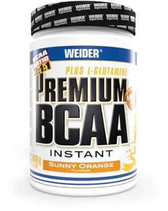 Weider- Premium BCAA Instant Aminosäuren Pulver + Glutamin und Vitamin B6, Sunny Orange, 500 g