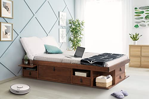 Bett mit Stauraum Bali 180x200 Karamell: Ultimatives Platzwunder für kleine Schlafzimmer – Bettkasten & Lattenrost inklusive – Robustes & stilvolles Funktionsbett für maximalen Stauraum und Komfort