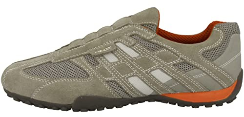 Geox Herren Uomo Snake L Sneakers,BEIGE/DK ORANGE,41 EU
