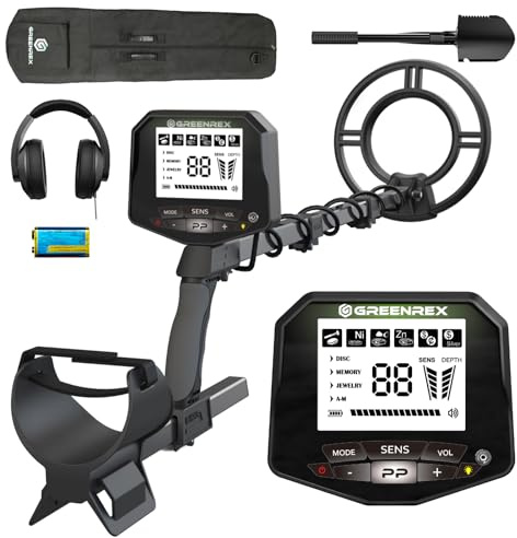 GreenRex Metalldetektor Profi, 25,4CM IP68 wasserdichte Spule, Großes LCD-Display, Präziser Gold-Detektor für Erwachsene & Kinder, Ideal für Strand, Unterwasser & Garten, DSP-Chip Upgrade