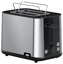 Braun PurShine Toaster HT1510 BK – Doppelschlitz-Toaster, 8 Röstgrade, Aufwärm- & Auftaufunktion, Ausziehbare Krümelschale, 900 Watt, Schwarz