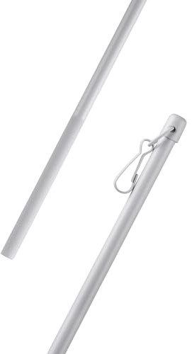 Schleuderstab 125 cm aus Aluminium – Gardinenstab für Gardinen & Vorhänge | Weiß, Ø9 mm, stabil, leicht & langlebig, öffnet Gardinen ohne Stoffkontakt, Griff mit Riffelung, passend für viele Systeme