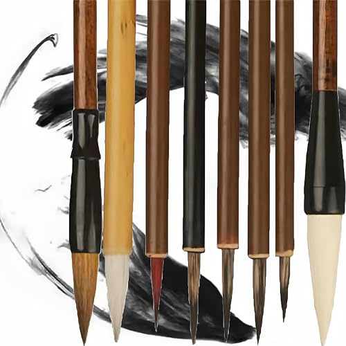 WSNDM Chinesischer Pinsel Set 8, Kalligraphie-Pinsel Japanischer Sumi Zeichenpinsel, Anfänger Des Chinesischen Pinsels, Aquarell Pinsel Für Kalligraphie Hand Lettering Japanischer