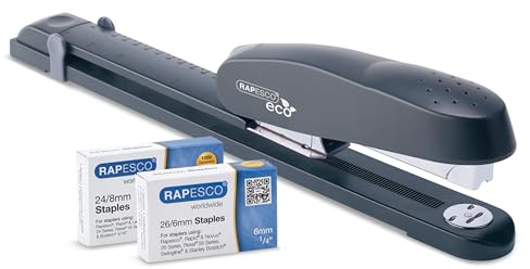 Rapesco 1480 ECO 790 Hochleistung Langarm-Heftgerät mit 2000 Heftklammern | 50 Blatt Kapazität, Anthrazit