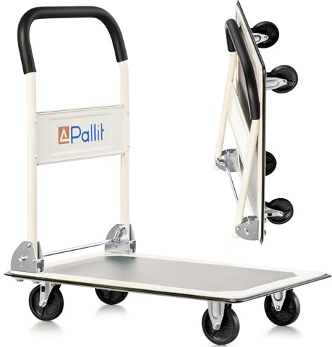 Pallit Carry Transportwagen klappbar 150kg Rollwagen mit Anti-Rutsch-Beschichtung Lenkbarer Plattformwagen Transporthilfe Handwagen