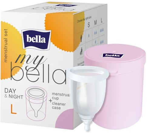 bella Menstruationstasse Größe L aus medizinischem Silikon mit Sterilisator