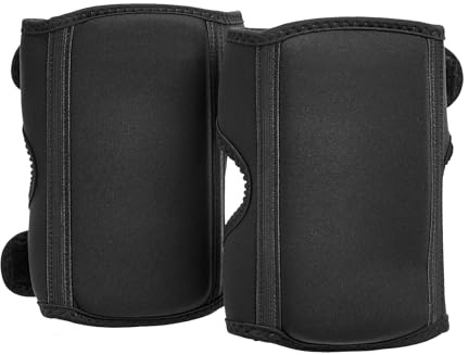 Amazon Basics Bequeme Über-/Unterknieschoner für die Arbeit, mit verstellbarem Schutz, 21,6 cm, Einheitsgröße, 1 Paar, 2 Stück, schwarz