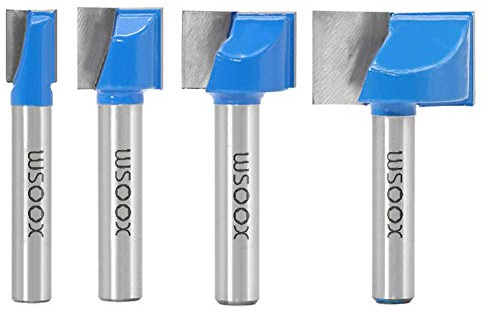WSOOX 8mm Schaft Bodenreinigung Fräser Set 4 Stück Fräser Schaftfräser Holzbearbeitungswerkzeug Bit 10 /15 /22 /30mm