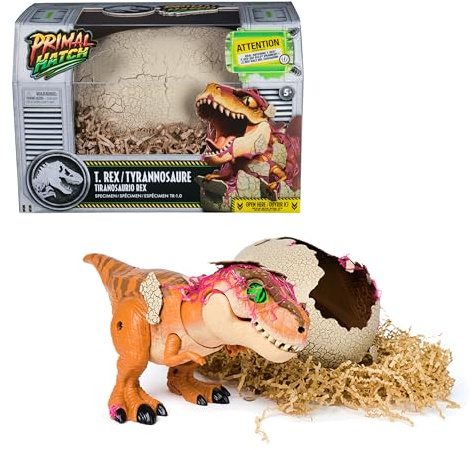Primal Hatch – Jurassic World T-Rex im Ei, über 100 Soundeffekte und Reaktionen, interaktives Spielzeug für Kinder ab 5 Jahren