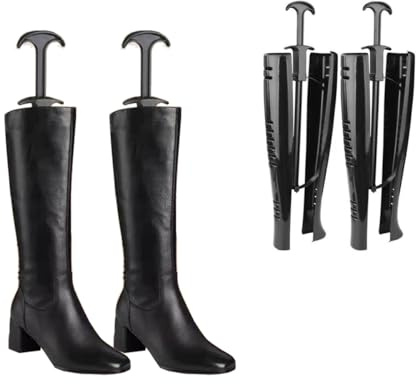 Hungpure Stiefelbaum, automatische lange Stiefelhalter, kniehohe Stiefel, Shaper, schwarz, Stiefelspanner für Damen und Herren, Schwarz , 12.6 in