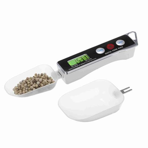 Digitale Löffelwaage mit Mehreren Gewichtseinheiten, 0,05 G Bis 500 G, Abnehmbare Elektronische Messlöffelwaage mit Tara-Funktion Zum Zurücksetzen auf Null (BLACK)