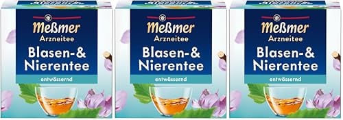 Meßmer Blasen- & Nierentee | entwässernd | 9 Teebeutel | Glutenfrei | Laktosefrei | Vegan (Packung mit 3)