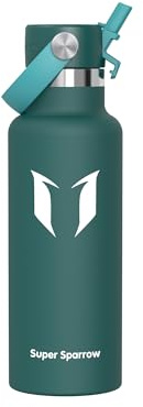 Sparrow Trinkflasche Edelstahl 500ml/750ml/1L/1.2L Thermosflasche Strohhalm | Wasserflasche, Thermoskanne, Thermobecher, FlipFlow, Auslaufsicher, Isolierte, BPA-Frei, Spülmaschinenfest, Sport, Fitness