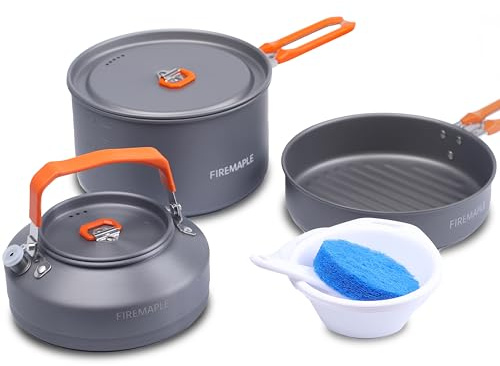 Fire-Maple Feast Camping Geschirr Set aus Edelstahl und eloxiertem Aluminium Feast