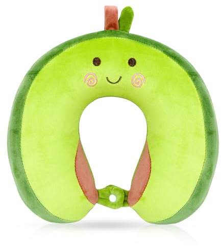 Wishstar Reisekissen Avocado, Kinder Nackenkissen, Cartoon U-förmiges, Memory Schaum Nackenkissen, Stützkissen für Auto Zug Büro Heim Flugzeug für Reisen
