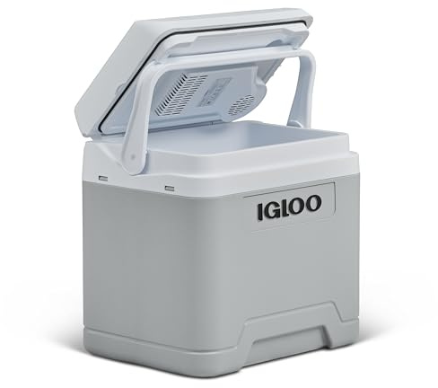 IGLOO IE24DC elektrische Kühlbox, 12V, 24L - kompakter Mini-Kühlschrank für Auto, Camping, Urlaub, Boot, Festivals - leicht, tragbar, mit praktischem Kabelfach