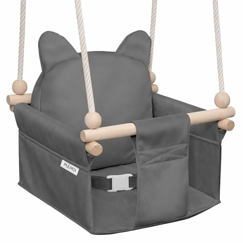MAMOI Babyschaukel mit Sicherheitsgurt – Kinderschaukel für 6–36 Monate, max. 20 kg, Indoor