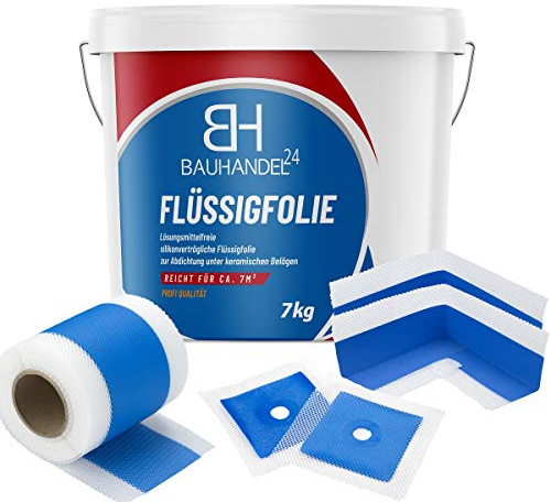 Bauhandel24 - Dichtset Flüssigfolie, Dichtband Innenecken, Manschetten zur Abdichtung Dusche Bad