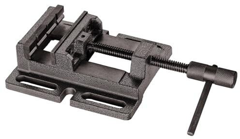 Original Einhell Schraubstock (Maschinen-Schraubstock für Säulenbohrmaschinen, Spannweite 0-68 mm, 80 mm breite Spannbacken, einfache Montage auf Bohrtisch)