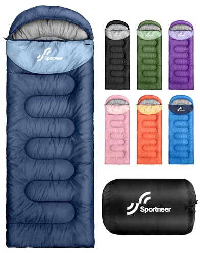 Schlafsack Outdoor - Sportneer Schlafsack Erwachsene und Kinder - Schlafsack Winter, Schlafsäcke, Camping Sleeping Bag Deckenschlafsack Leicht Tragbar für Camping Wandern Rucksackreisen