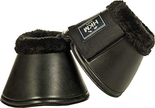 HKM 7542 Hufglocken Isa aus Lederimitat, Springglocken, Glittereffekt, schwarz S