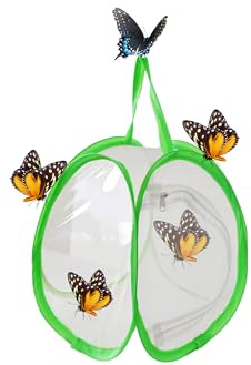 Schmetterlinge Züchten, Schmetterling Habitat Käfig, Schmetterlingshäuser Klappbar in Netz Transparent Belüftung Für Schmetterlingen, Libellen(1 Stück)