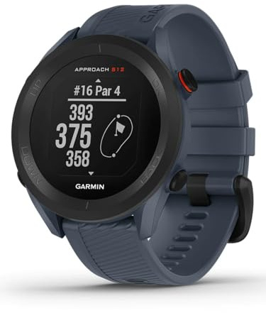 Garmin Approach S12, einfach zu bedienende GPS-Golf-Uhr, 42k+ vorinstallierte Golfplätze, Granitblau, 010-02472-01