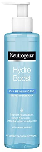 Neutrogena Hydro Boost Aqua Reinigungsgel, sanfte Gesichtsreinigung mit Hyaluronsäure & Glycerin, feuchtigkeitsspendender Make-up Entferner für alle Hauttypen (200 ml)