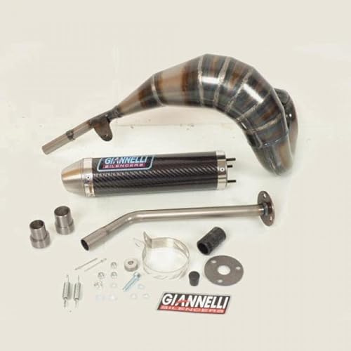 Giannelli Auspuffanlage, Vorschalldämpfer und Carbon-Endschalldämpfer, für Motorrad Beta 50 RR Enduro 2012