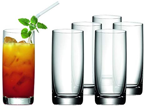 WMF Easy Longdrinkgläser Set 6-teilig, Cocktailglas 350ml, Kristallglas, spülmaschinengeeignet, bruchsicher