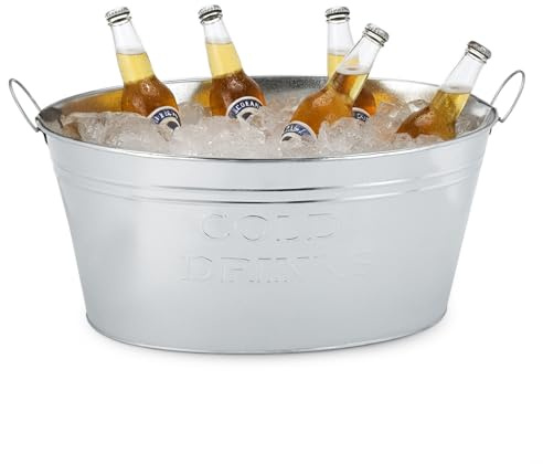 Getränkekühler Cold Drinks - Zinkwanne 24 Liter - Eiseimer Eiswürfelbehälter Sektkühler Eiskübel