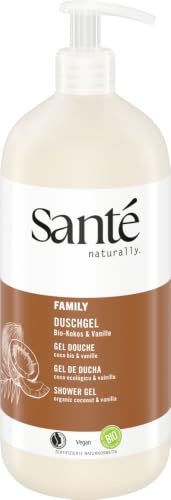 SANTE Naturkosmetik Pflegendes Duschgel mit exotischem Duft, Duschpflege für geschmeidige Haut in Familiengröße, Mit Bio-Kokosnuss und Bio-Aloe Vera, Family Duschgel , 1 x 950 ml
