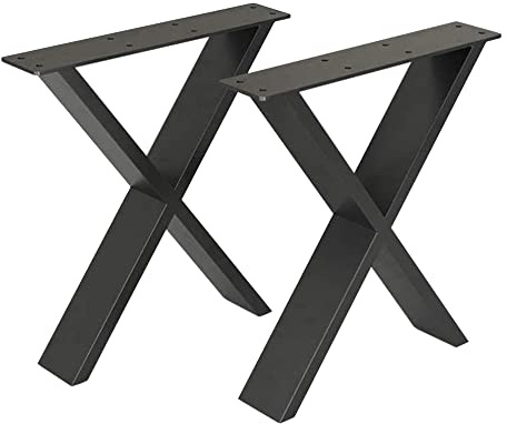 [en.casa] Tischgestell Maribo 72 x 55 cm Tischkufen im 2er Set für Esstische Tischbeine Möbelfüße aus Stahl Schwarz