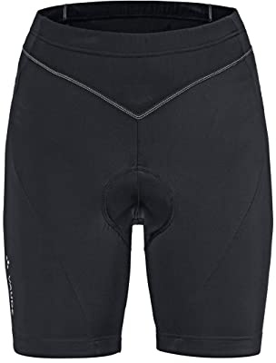 VAUDE Women's Active Pants, Funktionelle Radhose, atmungsaktiv, elastisch, schnelltrocknend, Funktionelles Sitzpolster, Passform: Slim fit, Black Uni, 40