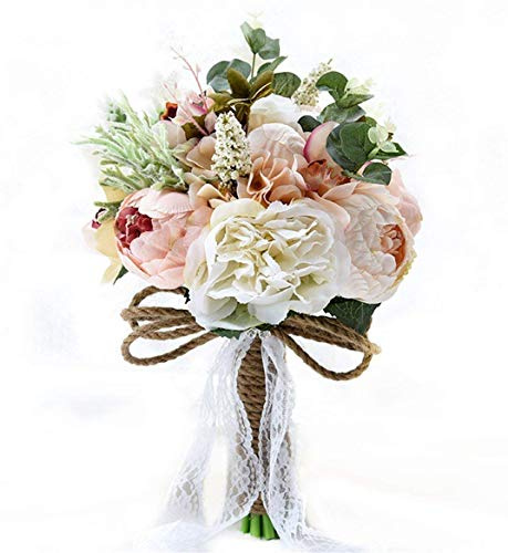 Fouriding Brautstrauß Braut Brautjungfern Blumensträusse Hochzeit Rosen Strauß Blumenstrauß künstlicher Rosenstrauß Bouquet Deko