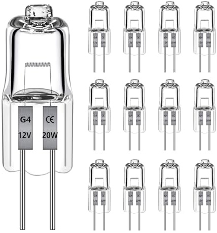 Morotty G4 Halogenglühbirne 20W 12V 2700K Warmweiß, 12 Stück | 240LM Halogenlampe, Bis 300°C, Dimmbar, Für Dunstabzugshauben, Öfen, Mikrowellen