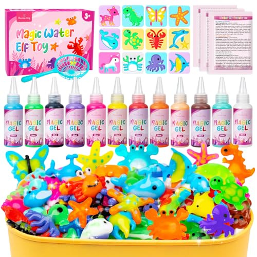 Wasser Elf Kit, Magisches Wasser Gel Spielzeug, Geburtstagsgeschenk Kinder | Kreativer magischer Elfen-Wasserspielzeug mit 12 Gel und 12 Formen, Geschenk für Kinder 5 6 7 8 9 Jahre