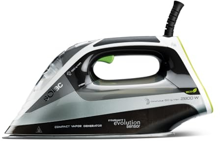 Solac CVG9512 Intelligent Evolution Sensor, kompakte Dampfbügelstation, entfernt Viren und Bakterien, ECO und Turbo, Sensortechnologie, 2800 W, Kunststoff, keine Angaben